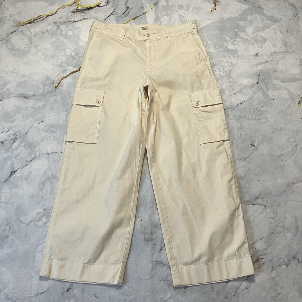 J Crew Pants Womens Size 31 Beige Cargo Ripstop Cotton Lightweight Patch Pockets